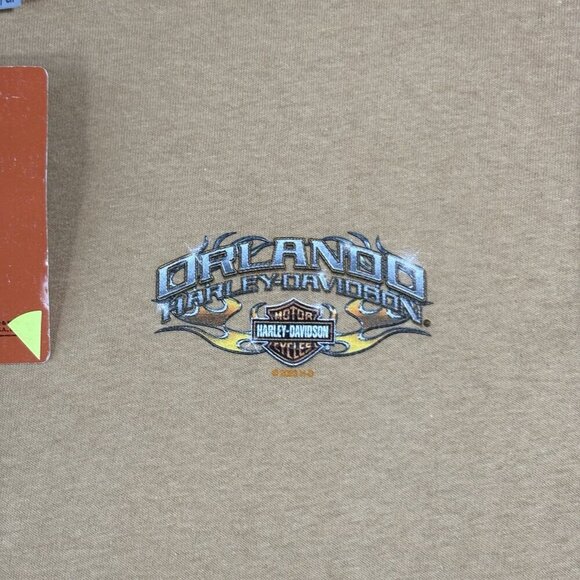 Harley Davidson Shirt Mens Small Yellow 2023 Orlando Florida USA Bikers Moto NWT - Picture 3 of 15